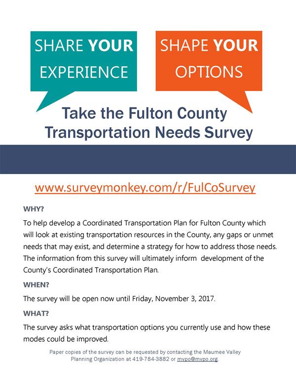 Fulton County Transportation Needs Survey Flyer